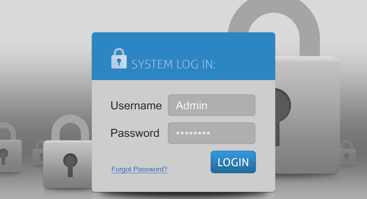system login screen displaying padlocks to prevent fraud in the workplace