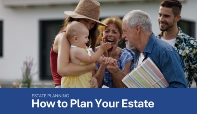 three generations of a family including grandparents, parents and a baby at a outdoor family gathering used on a blog about estate planning