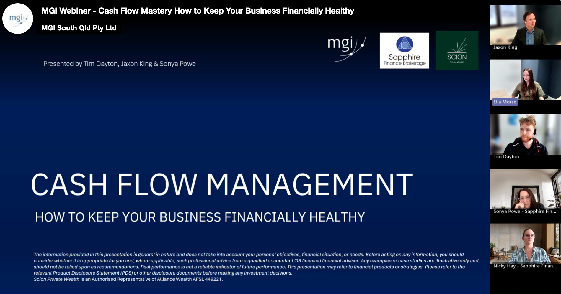 Cash Flow Management Webinar