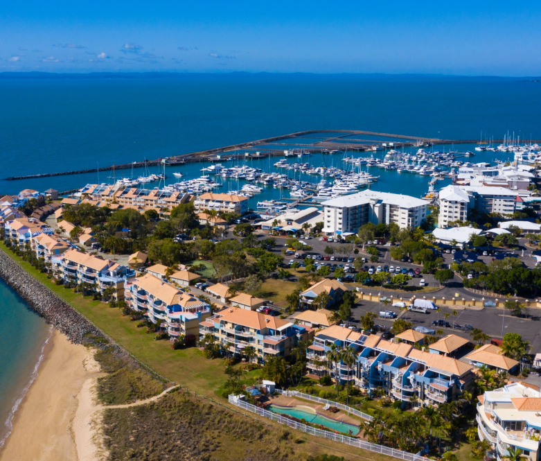Hervey Bay in the Burnett region showing town and the wide bay